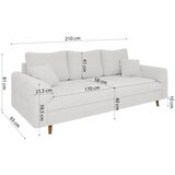 Ropez Bijela sofa od bouclé tkanine 210 cm Ariella – | shoptok.hr