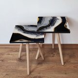 Hanah home 2Shp285 - white whitegoldblack nesting table (2 pieces) | ePonuda.com