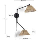 Kave Home Črna/v naravni barvi stenska svetilka Pontos – | Shoptok.si
