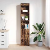 Visoka ploča dimljeni hrast 37,5x35x180 cm izrađeno drvo Smeđa | shoptok.hr