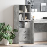 vidaXL Siva jedinica za police u betonu Siva Beton Srednja | shoptok.hr