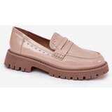 Boto Ladies Patent Moccasins With Decoration Beige Nallae | shoptok.hr