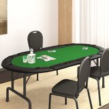 vidaXL Sklopiva stolna ploča za poker za 10 igrača zelena 208x106x3 cm Cijene