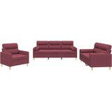 3-dijelni set sofa s jastucima crvena boja vina od tkanine | shoptok.hr