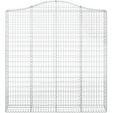  Obokane gabion košare 4 kosa 200x30x200/220 cm pocinkano železo, (20798898) | Shoptok.si