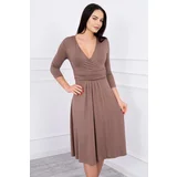  Dress with cut-off under the bust capuccino