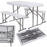  Set za catering stol + klupe 105 x 65 x 69 cm bijeli | shoptok.hr