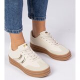 Gemre Beige women's sneakers with gold detail Melly | shoptok.hr