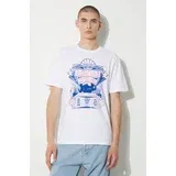 Adidas Pamučna majica Street 4 za muškarce, boja: bijela, s tiskom, IX6753