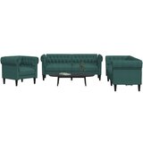 vidaXL Sedežna garnitura 3-delna temno zelena tkanina, (21143562) | Shoptok.si
