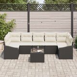 vidaXL 8-dijelni vrtni sofa set s jastučićima crna poliratan | shoptok.hr
