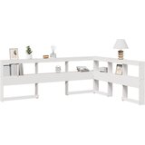 vidaXL Knjižnica vzglavje L-oblike bela 160 cm trdna borovina | Shoptok.si