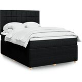 vidaXL Box spring postelja z vzmetnico črna 140x200 cm blago | Shoptok.si