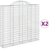  Lučne gabionske košare 2 kom 200x30x180/200cm pocinčano željezo | shoptok.hr