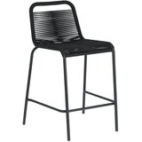 Kave Home črn barski stolček z jekleno konstrukcijo glenville, višina 62 cm Cene