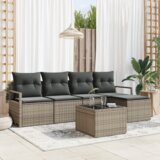 vidaXL 5-delni set vrtnih kavčev s blazinami črn poli ratan | Shoptok.si