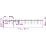  Vrtna ograda s vrhom koplja Čelik 714,5 x 150 cm Crna | shoptok.hr