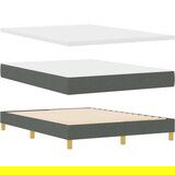 vidaXL Krevet s oprugom s madracem Tamno siva 140x200 cm Tkanina | shoptok.hr