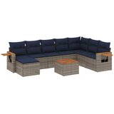  9-dijelni set vrtnih sofa od poliratana s jastucima sivi | shoptok.hr