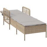 vidaXL Ležaljka na suncu Bež i svijetlosiva PE ratan 157 x 55 x 92 cm | shoptok.hr