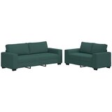  Dvodijelni set sofa s jastucima, tamnozelena tkanina | shoptok.hr