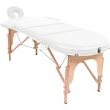 The Living Store Zložljiva masažna miza debeline 4 cm z 2 blazinama ovalna bela - Zložljiva Masažna Miza, (21417121) | Shoptok.si
