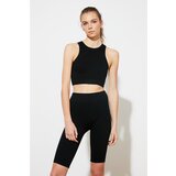 Trendyol Black Seamless Ribbed Biker Sport Tights Cene