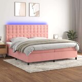  Box spring s madracem LED ružičasti 200x200cm baršunasti Cijene