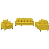  3-dijelni set sofa s jastucima žuti baršunasti | shoptok.hr