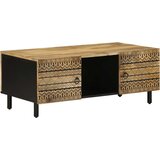 vidaXL Kava miza črna 100x54x40 cm Masivni neobdelan les Mango Cene