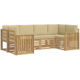  Set vanjskih sofa 6 pcs Bijela i bež 245 x 128,5 x 73 cm | shoptok.hr