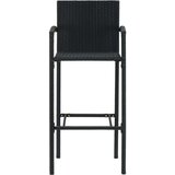 Poli 5-dijelni vrtni barski set od poliratana crni | shoptok.hr
