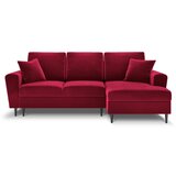 Cosmopolitan Design Crvena baršunasti sklopiva/s prostorom za odlaganje kutna garnitura (s desnim kutom/s ležaljkom) Kyoto – | shoptok.hr