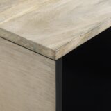 vidaXL Stolić za kavu Bijela, Crna 80 x 50 x 40 cm Čvrsto drvo manga | shoptok.hr