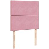 vidaXL Otomanski posteljni okvir z vzmetnicami roza 90x200cm žamet | Shoptok.si