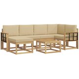  Set vanjskih sofa 7 kom. Bijela i bež Čvrsto drvo akacije | shoptok.hr