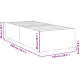  Okvir za krevet bez madraca krem 100 x 200 cm od tkanine | shoptok.hr