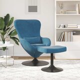 Jaja Stolica s Pufom with Footstool Plava Baršun | shoptok.hr