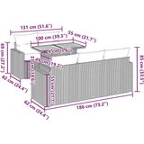 vidaXL Vrtna garnitura - 6-dijelni set vrtnih sofa s jastucima crni od poliratana - Crna 1 | shoptok.hr