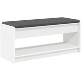  Klupa za hodnik s jastukom s policom Bijeli 103 x 38 x 45 cm | shoptok.hr