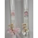  Krstne sveče z angelčkom, suhim cvetjem-naravne barve KRSV 26-03 | Shoptok.si