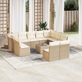 vidaXL 12-dijelni set vrtnih sofa od poliratana s jastucima bež | shoptok.hr
