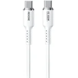 Kabl 3.1 USB tip C M/M 1.2m, za Superbrzo punjenje 100W/480Mbps, Silicon Soft, beli WDC-11