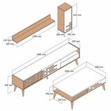 Hanah home set za dnevnu sobu valensiya walnut | ePonuda.com