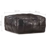 vidaXL Tabure crni 60 x 60 x 30 cm od prave kozje kože | shoptok.hr