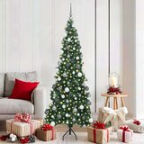 vidaXL Kotično umetno božično drevo Zelena 180 cm PVC in kovina | Shoptok.si