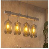 Brilagi Luster na sajli WOOD GLASS 4xE27/60W/230V borovina/siva/zadimljeno-siva | Eponuda.com