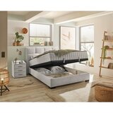 MID.YOU POSTELJA Z VZMETNICO 120 cm x 200 cm , tekstil, leseni material bež | Shoptok.si