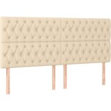 vidaXL box spring postelja z vzmetnico krem 200x200 cm blago, (20761031) | Shoptok.si