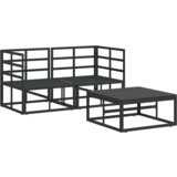 vidaXL Vrtna sedežna garnitura 3 pcs Črna 70 x 70 x 32 cm Aluminij | Shoptok.si